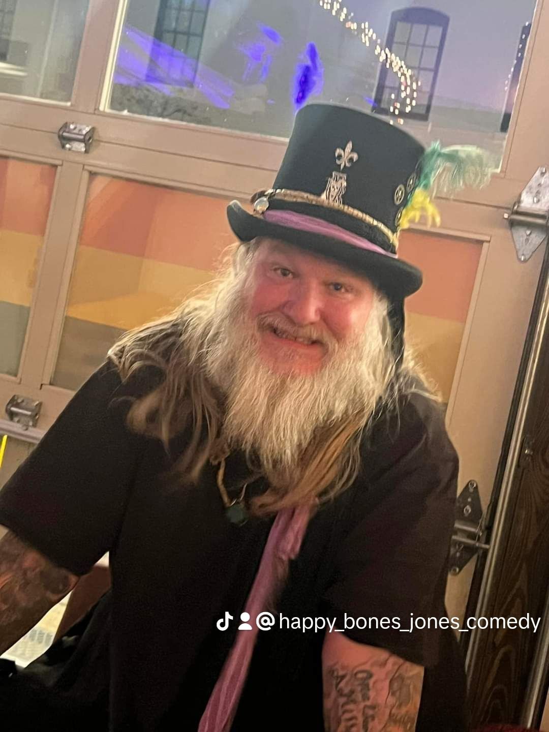 Happy Bones Jones high on mushrooms